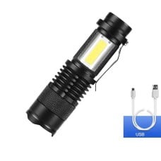 COB SK68 mini LED žibintuvėlis - Aliuminis - USB įkraunamas - Šoninis apšvietimas