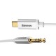 Baseus Yiven Audio kabelis USB-C į 3.5mm lizdo 1.2m - Baltas