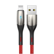 Baseus Horizontal Lightning Cable with LED lamp 1m 2.4A - Red