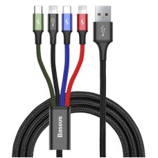 Baseus USB Fast 4w1 USB-C / 2x Lightning / Micro Cable 3.5A 1.2m - Black