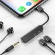 Baseus L52 audio adapter Lightning to 3.5mm and 2x Lightning - Black