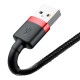 Baseus Cafule kabelis USB Lightning 2A 3m - Juodas / Raudonas