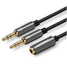 Audio cable UGREEN 3.5mm socket - 2xplug - Black