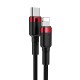 Baseus kabelis USB Type-C - Iphone PD 18W 1m - Raudonas / Juodas