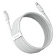 Baseus Simple Wisdom duomenų kabelio komplektas iš USB-C į Lightning PD 20W (2 Vnt), 1.5 m baltos spalvos 