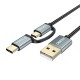 2in1 USB cable Choetech USB-C / Micro USB,  (black)