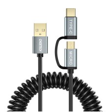 2in1 USB cable Choetech USB-C / Micro USB,  (black)