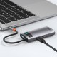 4in1 Baseus Metal Gleam Series Hub, USB-C to USB 3.0 + USB 2.0 + HDMI + USB-C PD