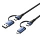 4in1 USB cable USB 2.0 Vention CTLLH 2m (black)