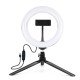 Puluz 1.1m Tripod Mount + 10 inch 26cm RGBW LED Ring Vlogging Video Light Live PKT3044 