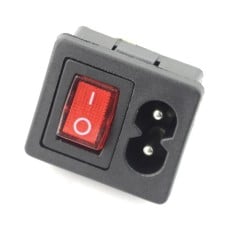 AC power socket, eight for a case with switch