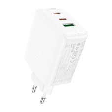 Acefast A41 sieninis įkroviklis, 2x USB-C + USB, GaN 65W (balta)