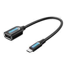 Adapteris Micro-USB 2.0 M į F USB-A OTG Vention CCUBB 0.15m (juodas)