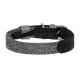 Dog collar made of natural leather and recycled material with QR code Waudog size S, width 15 mm, black