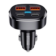 Car charger 2x USB, 2x USB-C Remax RCC329, 75W (black)