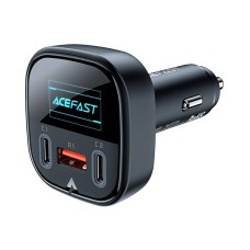 Car Charger Acefast B5, 101W, 2x USB-C + USB, OLED (black)