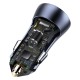 Automobilinis įkroviklis Baseus Golden Contactor Pro 2x USB QC SCP 40W + laidas USB - USB-C 1m - Pilkas