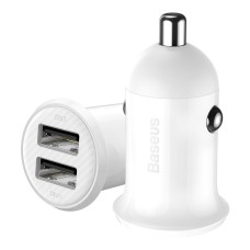 Baseus Grain Pro Car Charger 2x USB 4.8A - White