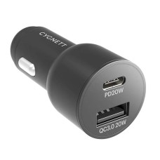 Car charger Cygnett USB, USB-C 20W (black)