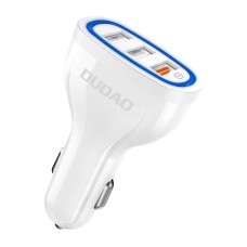 Car charger Dudao R7S, 3x USB, 18W (white)