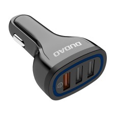 Car charger Dudao R7S 3x USB QC 3.0 18W - black