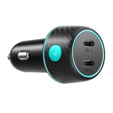 Car charger Joyroom CCN02, 2x USB-C PD 70W (black)