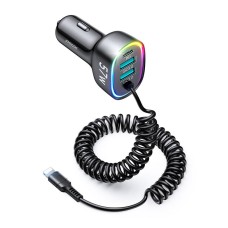 Car charger Joyroom JR-CL20, 2x USB + 2x Lightning, 57W + Lightning cable (black)