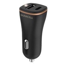 Car Charger USB, USB-C 27W Duracell (Black)