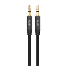 AUX kabelio mini lizdas nuo 3.5 mm iki mini lizdo 3.5 mm Budi, 1 m (juodas)