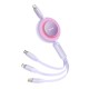 Baseus Bright Mirror 4 cable 3-in-1 for micro USB - USB-C - Lightning 100W 3.5A 1.1m - Purple