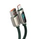 Baseus Display Kabelis USB - USB-C 66W 2m - Žalias