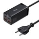 Baseus GaN3 Pro 2xUSB-C + 2xUSB sieninis įkroviklis, 100W (juodas)