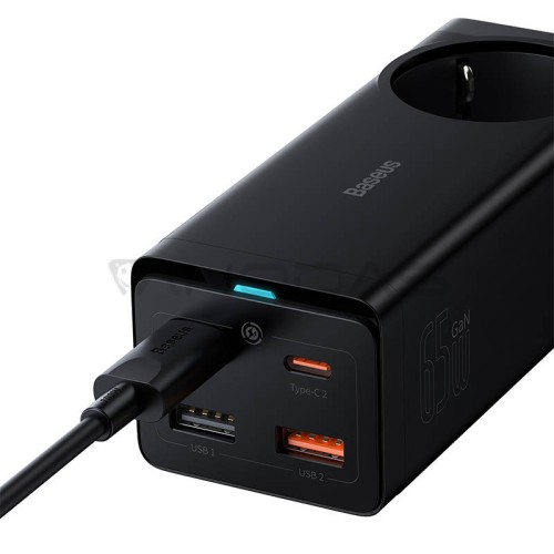 Charger Wall charger / powerstrip Baseus PowerCombo 65W, black