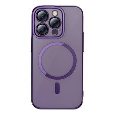 Baseus Glitter magnetinis dėklas skirtas iPhone 14 Pro + grūdintas stiklas + valymo rinkinys - violetinis