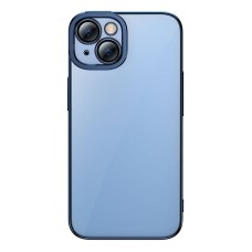 Baseus Glitter Transparent Case and Tempered Glass set for iPhone 14 (blue)