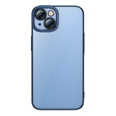 Baseus Glitter Transparent Case and Tempered Glass set for iPhone 14 Plus (blue)