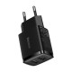 Baseus compact fast charger 2x USB 10.5W - Black