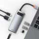 Baseus Metal Gleam serijos 6in1 šakotuvas USB-C - 3x USB 3.0 HDMI USB-C PD Ethernet RJ45