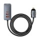 Baseus Share Together automobilinis įkroviklis su ilginamuoju kabeliu 2xUSB - 2xUSB-C 120W - Pilkas