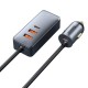 Baseus Share Together automobilinis įkroviklis su ilginamuoju kabeliu 2xUSB - 2xUSB-C 120W - Pilkas