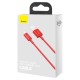 Baseus Superior serijos USB į iPhone laidas, 2.4A, 1m - raudonas