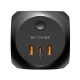 Blitzwolf wall charger with 3 AC sockets, BW-PC1, 2x USB, 1x USB-C, (black)