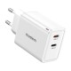 Choetech PD6013, GaN, 2x USB-C, PD65W network charger (white)