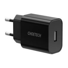 Choetech Q5002 12W USB-A maitinimo įkroviklis (juodas)