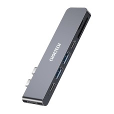 Docking Station Choetech HUB-M14 for Macbook Pro 7-in-2 USB-C Thunderbolt 3 - Silver