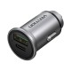 Dual Port Car Charger Vention FFBH0 USB A+C(18/20) Gray