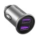 Dual Port Car Charger Vention FFEH0 USB A+A(30/30) Gray