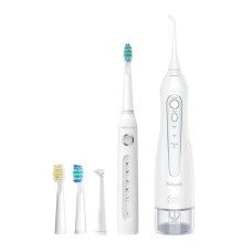 Electric toothbrush and irrigator with head sets FairyWill FW-507+FW-5020E - white