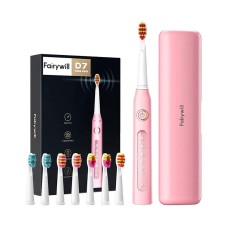 FairyWill FW-507 Plus Sonic Toothbrush with Head Set and Case - Pink