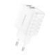 Foneng EU53 2xUSB-A, 2.4A network charger (White) + USB-C cable